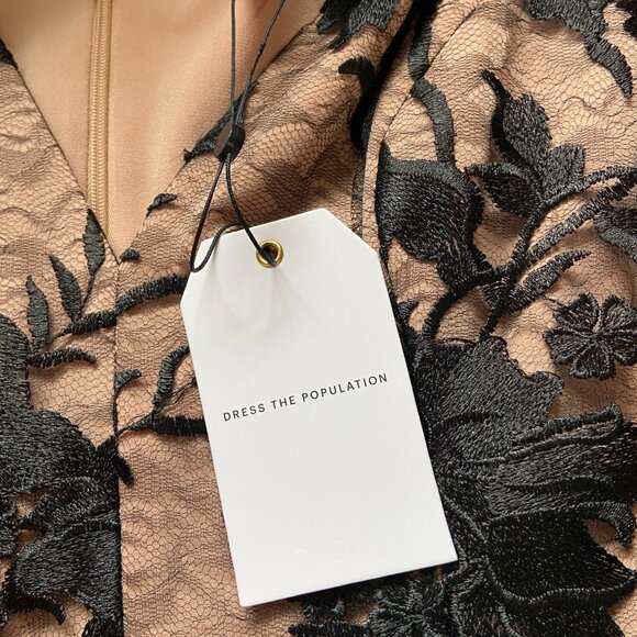 **Dress the Population** Sidney Plunging Gown Sleeveless Floral Large NWT - Picture 6 of 8